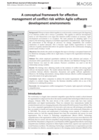 A conceptual framework for effective management of conflict risk within Agile software development environments