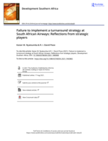 Failure to implement a turnaround strategy at South African Airways: Reflections from strategic players