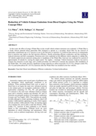 Reduction of vehicle exhaust emissions from diesel engines using the whale concept filter