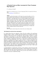 A practical course on filter assessment for water treatment plant operators