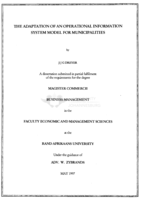 The adaptation of an operational information system model for municipalities