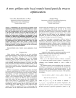 A new golden ratio local search based particle swarm optimization