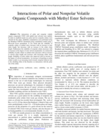 Interactions of polar and nonpolar volatile organic compounds with methyl ester solvents