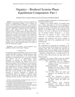 Organics – biodiesel systems phase equilibrium computation : part 1