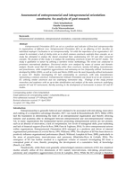 Assessment of entrepreneurial and intrapreneurial orientation constructs : an analysis of past research