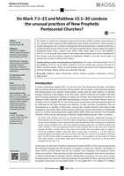 Do Mark 7:1–23 and Matthew 15:1–20 condone the unusual practices of New Prophetic Pentecostal Churches?