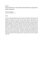Voter abstention in South African 2014 elections : beyond the apathy argument