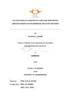 Polysulfone/β-cyclodextrin polyurethane mixed-matrix composite nanofiltration membrane for water treatment