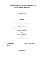 Promoting safety in the work environment: the role of internal marketing