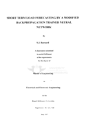 Short term load forecasting by a modified backpropagation trained neural network