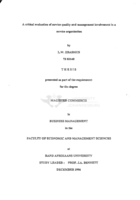 A critical evaluation of service quality and management involvement in a service organisation
