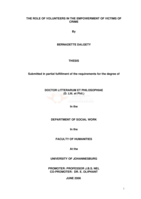 The role of volunteers in the empowerment of victims of crime