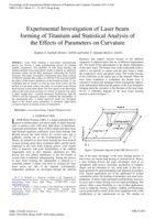 Experimental investigation of laser beam forming of titanium and statistical analysis of the effects of parameters on curvature