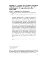 Review of critical success factors for the implementation of total quality management in the construction industry