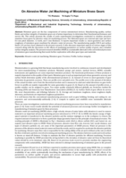 On abrasive water jet machining of miniature brass gears