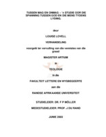 Tussen mag en onmag: 'n studie oor die spanning tussen God en die mens tydens lyding.