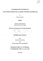 An information technology management model for academic information services