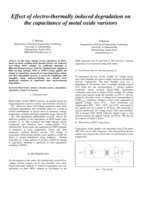 Effect of electro-thermally induced degradation on the capacitance of metal oxide varistors