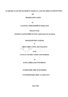 Academic staff development needs at a South African institution of higher education