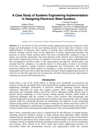 A case study of systems engineering implementation in designing electronic blast systems