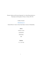 Domestic audiences and economic opportunity cost : African democratisation as a determinant in the recognition of China over Taiwan, 2001-2018