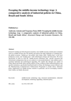 Escaping the middle-income technology trap : a comparative analysis of industrial policies in China, Brazil and South Africa