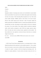 Non-linear models for tourism demand forecasting