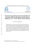 Search for large missing transverse momentum in association with one top-quark in proton–proton collisions at √s = 13 TeV ATLAS detector