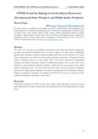 COVID-19 and the making of a South African democratic developmental state : prospects and pitfalls amid a pandemic