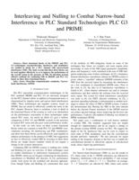 Interleaving and nulling to combat narrow-band interference in PLC standard technologies PLC G3 and PRIME