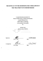 The efficacy of the homoeopathic simillimum in the treatment of endometriosis
