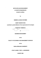 Motivation and management of sport sponsorships in South Africa