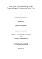 Experimental and theoretical study of high frequency magnetic fields around a railway track