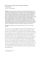 Where is the queer critique of same-sex marriage in South Africa?