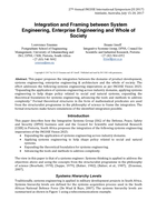 Integration and framing between system engineering, enterprise engineering and whole of society