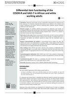 Differential item functioning of the CESDR-R and GAD-7 in African and white working adults