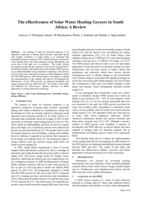 The effectiveness of solar water heating geysers in South Africa : a review