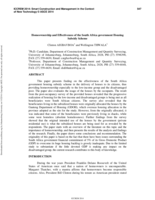 Homeownership and effectiveness of the South Africa government housing subsidy scheme
