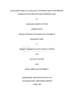 An investigation of language attitudes in selected primary schools in the Greater Johannesburg area