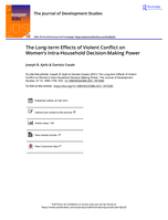 The Long-term Effects of Violent conflict on women’s intra-household decision-making power