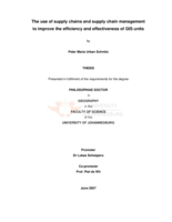 The use of supply chains and supply chain management to improve the efficiency and effectiveness of GIS units