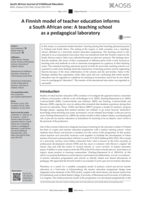 A Finnish model of teacher education informs a South African one : a teaching school as a pedagogical laboratory