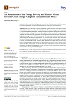 An Assessment of the Energy Poverty and Gender Nexus towards Clean Energy Adoption in Rural South Africa