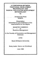 A comparison between traditional development methodology and radical application development methodology