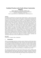 Unethical practices in the South African construction industry