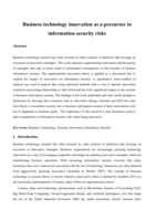 Business technology innovation as a precursor to information security risks