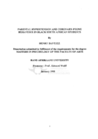 Parental hypertension and coronary-prone behaviour in black South African students