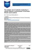 The catalytic role of authentic leadership in raising collective consciousness in the South African social systems