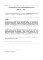 Effect of calcium lignosulphonate on the particulate processes during hydrogen reduction of nickel ammine sulphate solutions