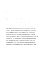The ‘inmate code’ in flux: A normative system and extralegal governance in a Ukrainian prison